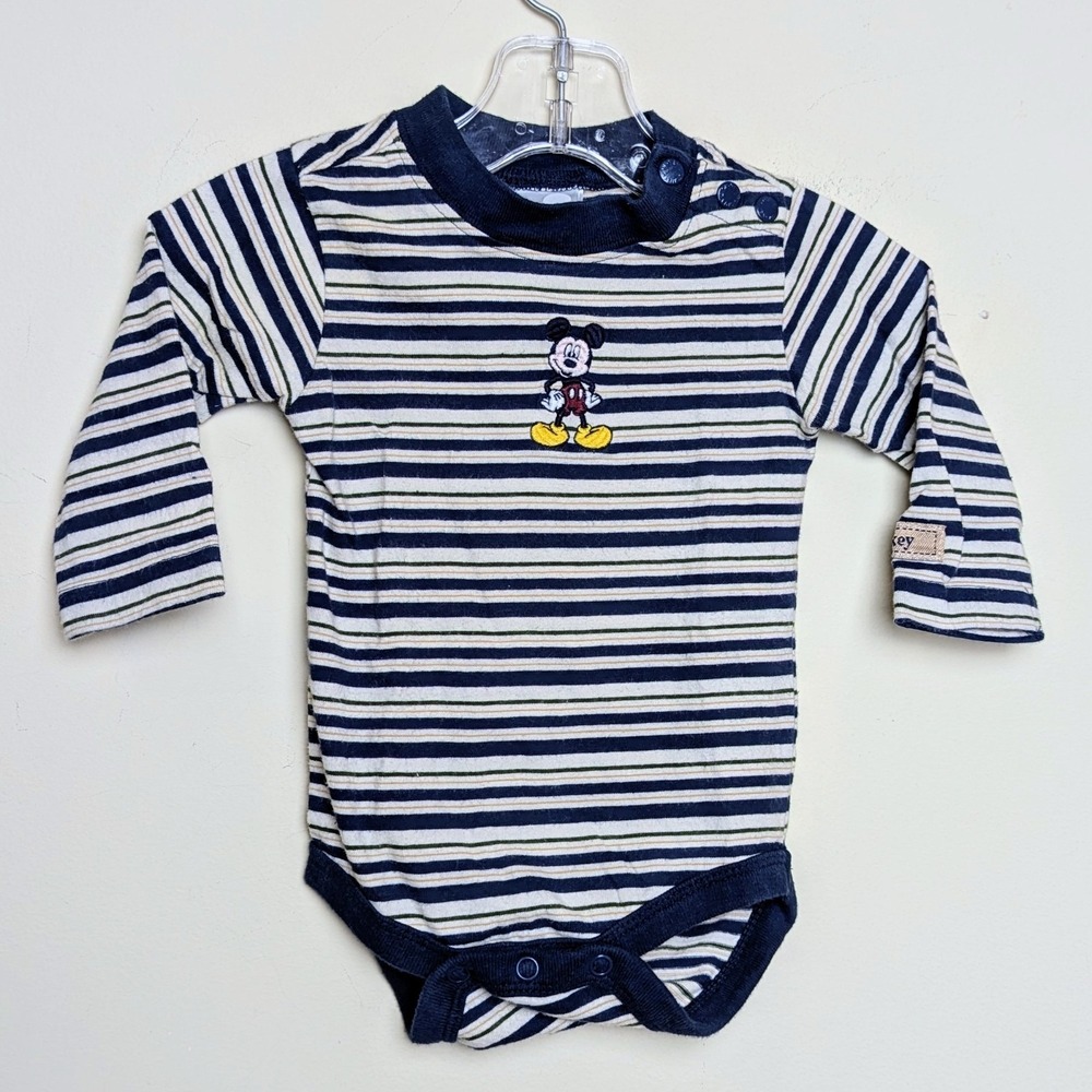 Vintage Mickey Mouse Disney Store One Piece Bodysuit 90s Y2K Baby 6 Months
